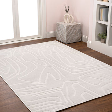 Alcina Modern Scandinavian Graphic Lines High-Low Area Rug